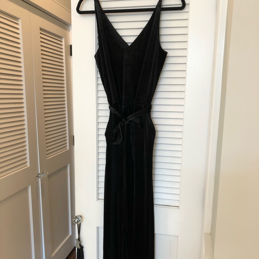 Banana Republic black velour jumpsuit